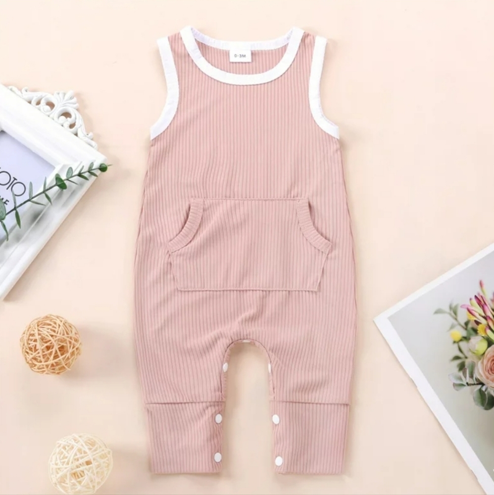 Baby Girl Cotton linen rompers / Size 9 to 12 months